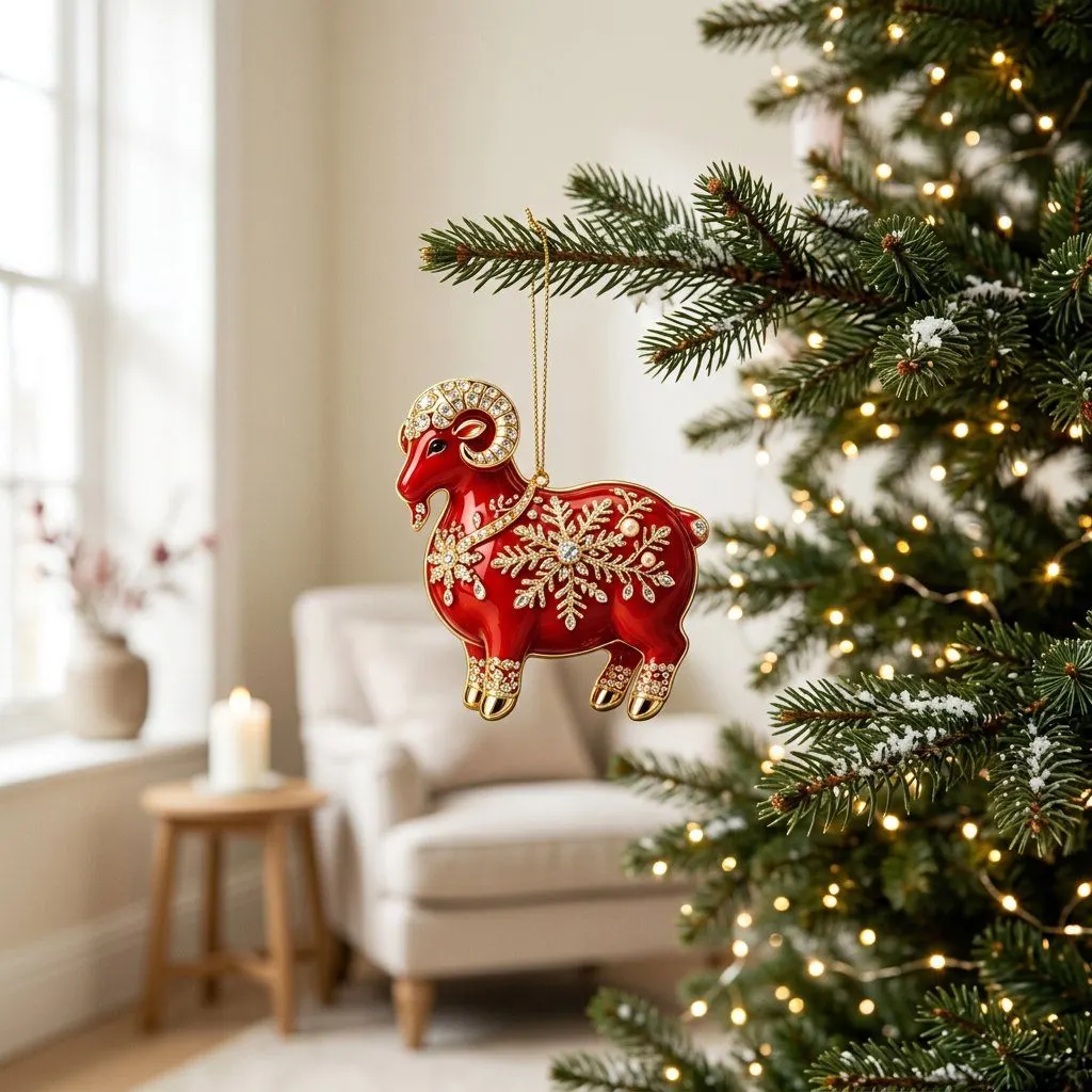 2D Lamb ornament, view 4
