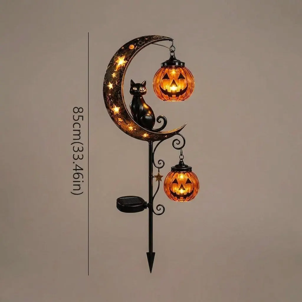 Black cat moon garden lamp, view 5