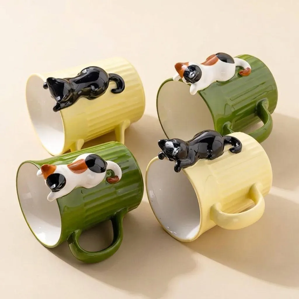 Cat ceramic mug, view 5