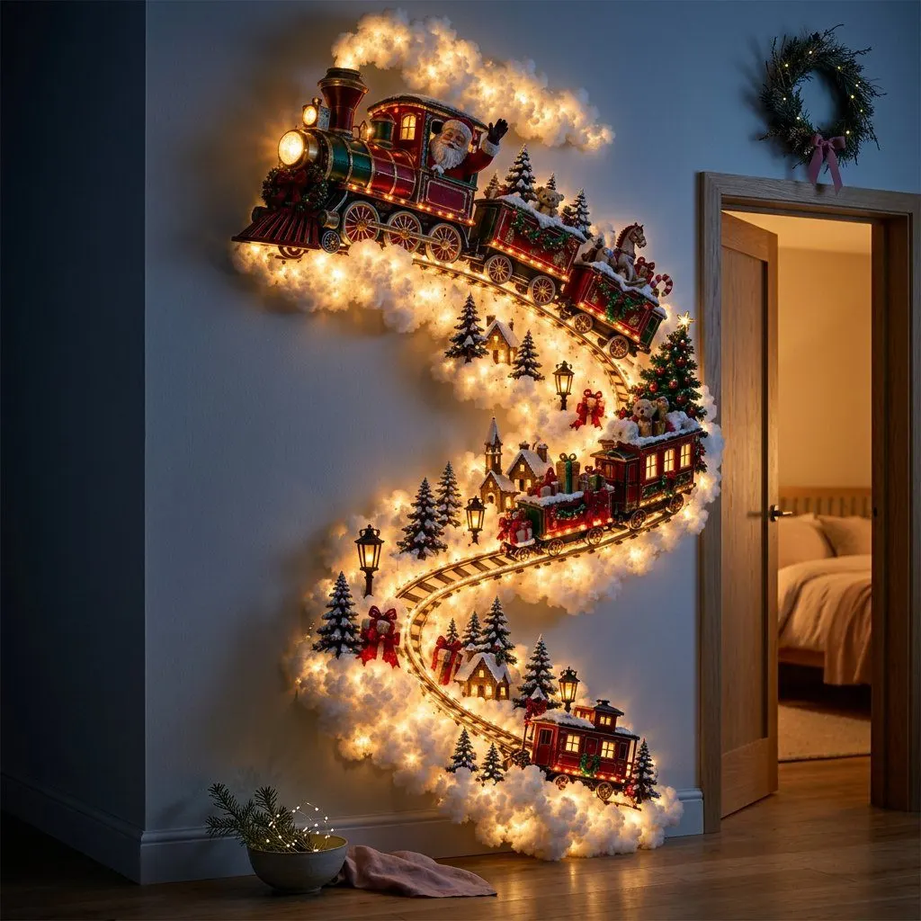 Christmas light path wall display, view 5