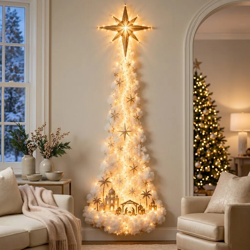 Christmas light path wall display