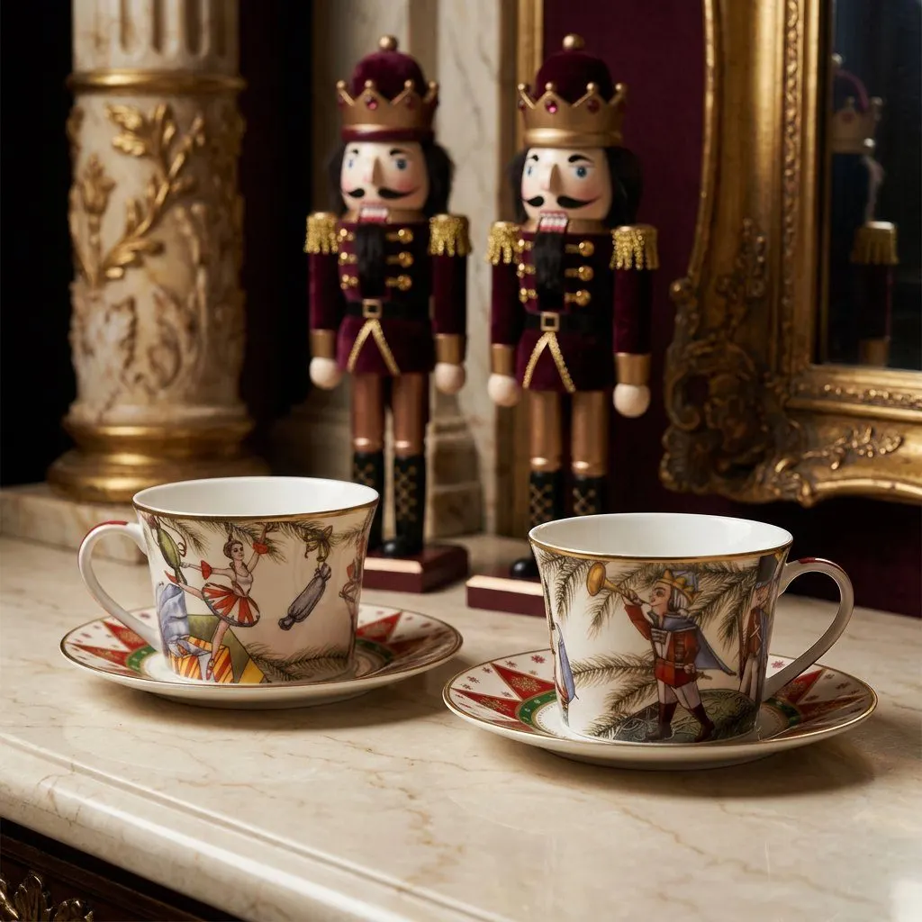 Festive Bone China Cup & Saucer