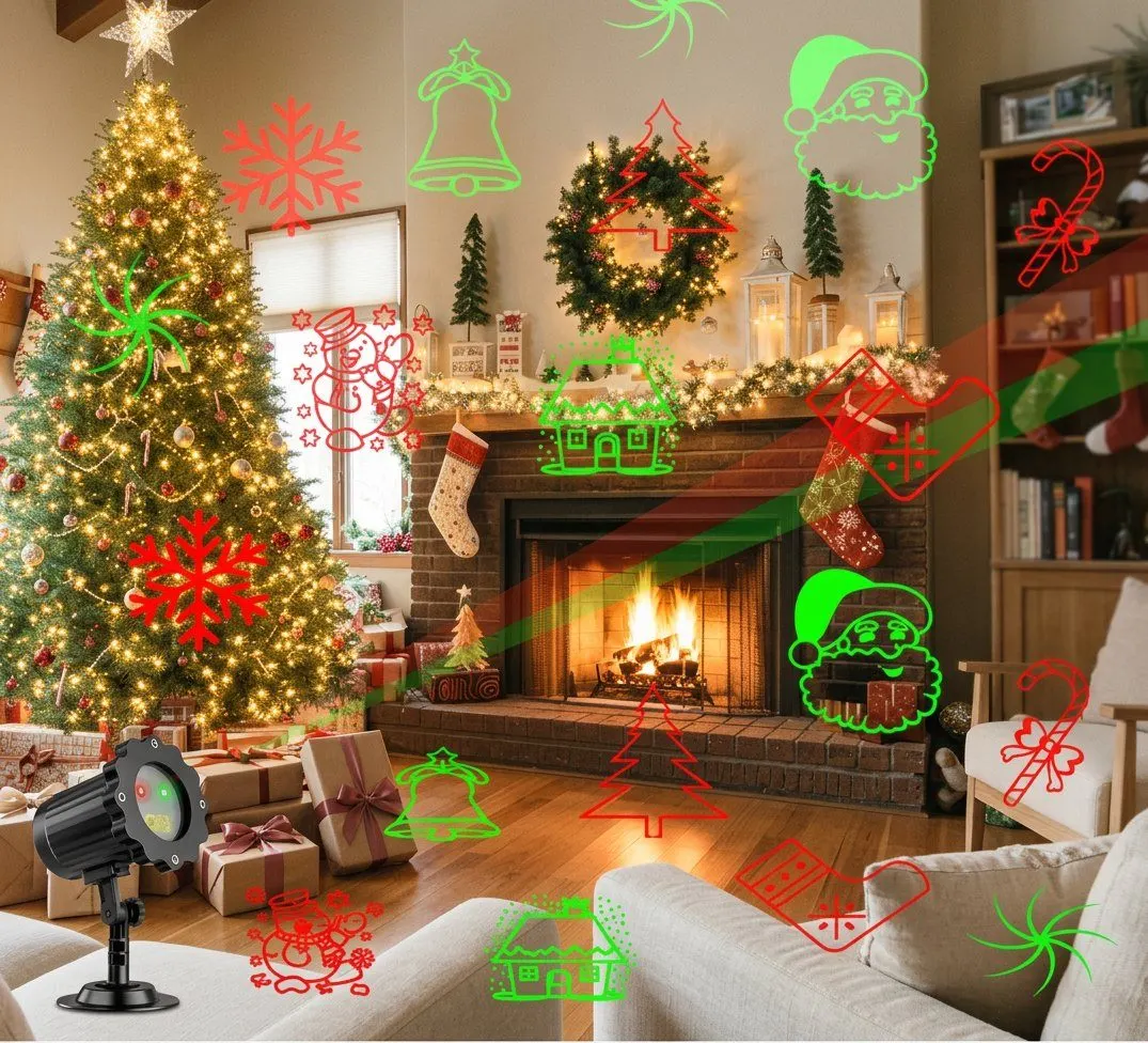 Festive LED laser projector, view 2