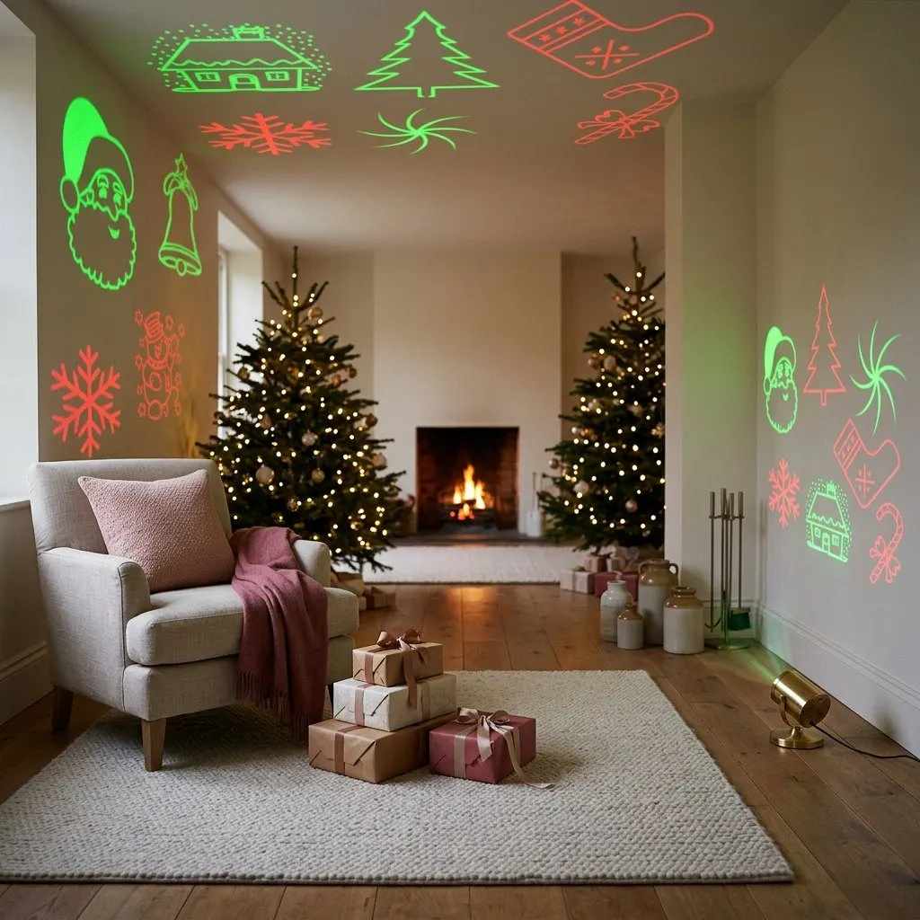 Festive LED laser projector, view 3