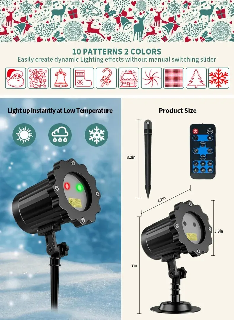 Festive LED laser projector, view 5