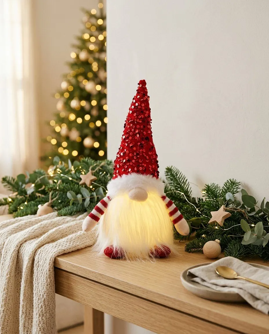 Glowing Christmas gnome, view 2