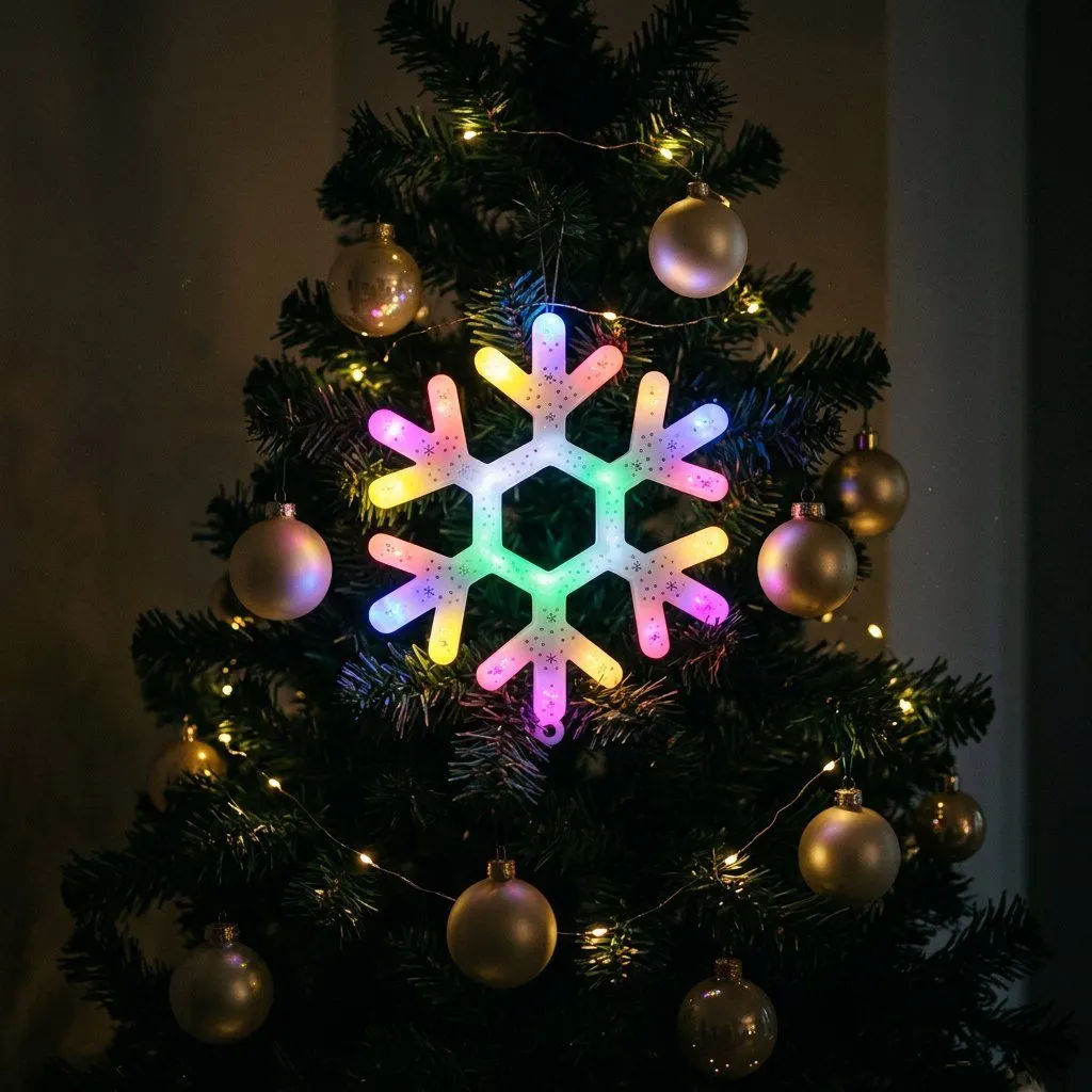 LED snowflake light, view 4