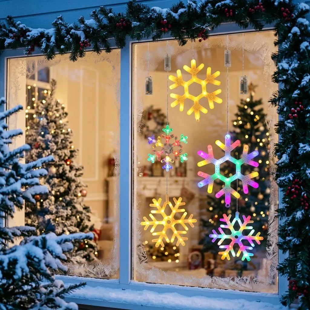 LED snowflake light, view 5