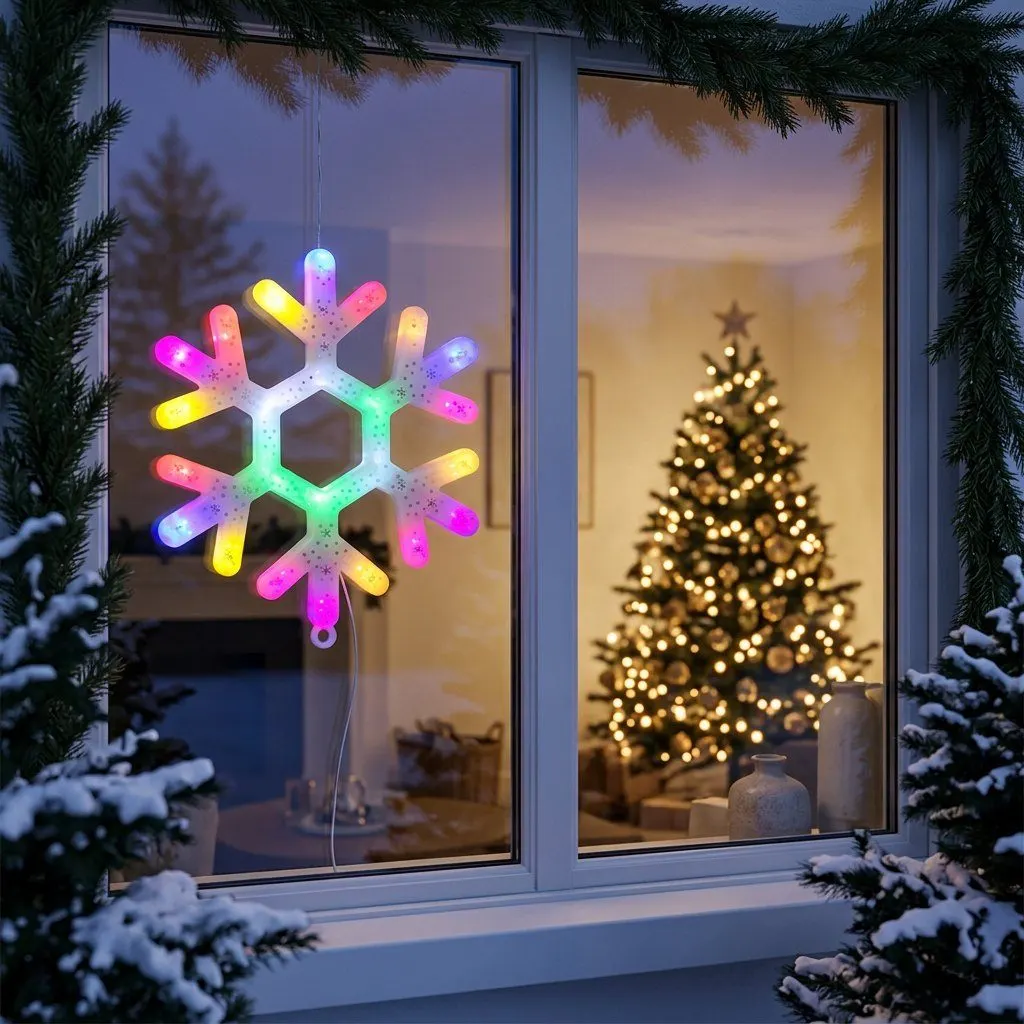 LED snowflake light, view 3