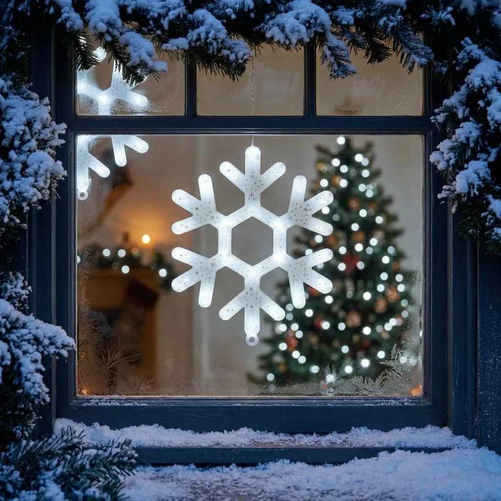 LED snowflake light, view 2