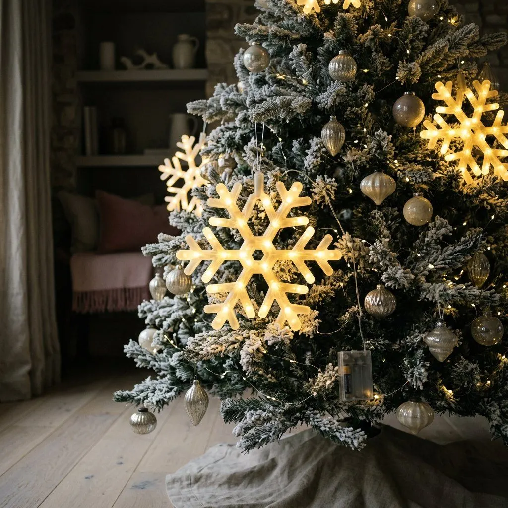 LED snowflake light, view 6