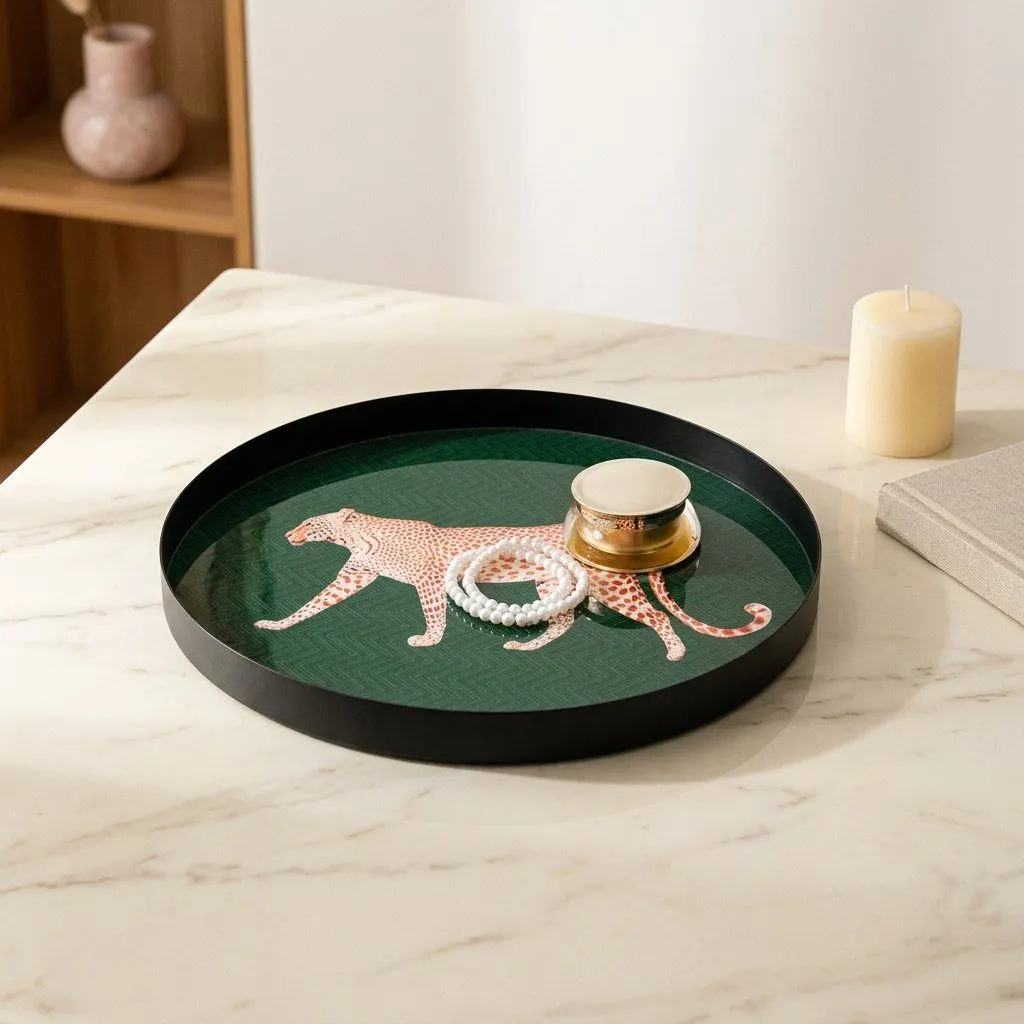 Leopard catch-all tray