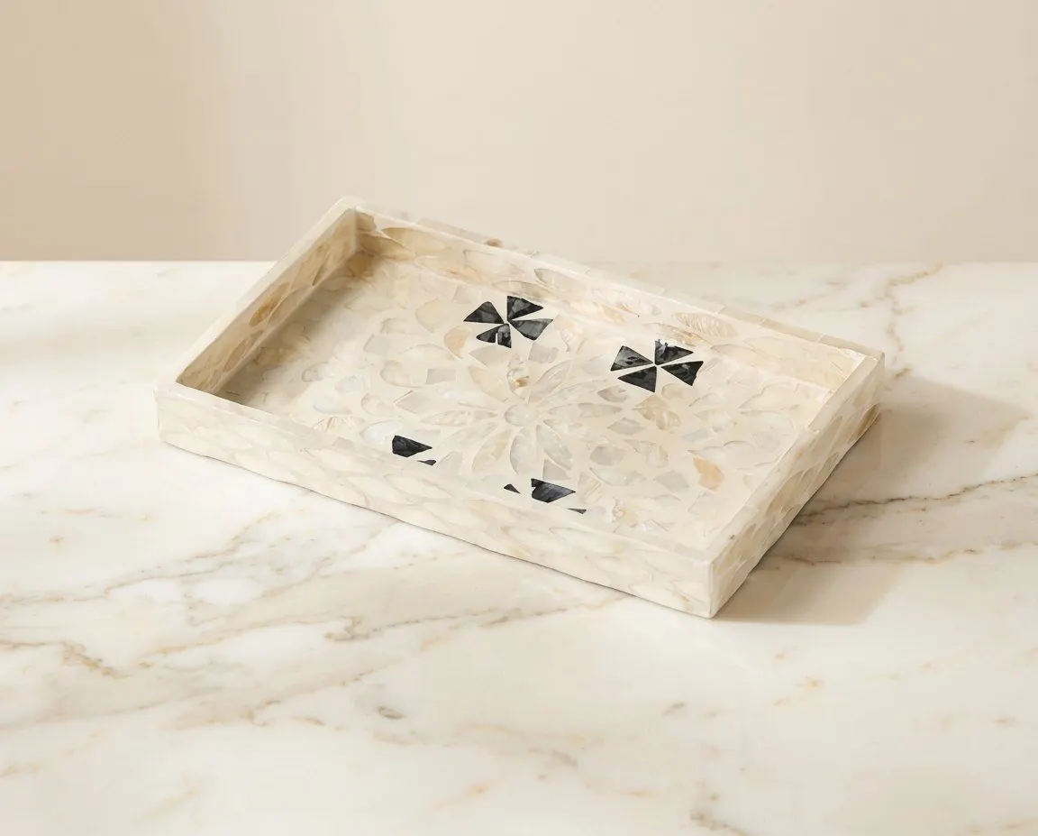 Mosaic shell tray, view 2