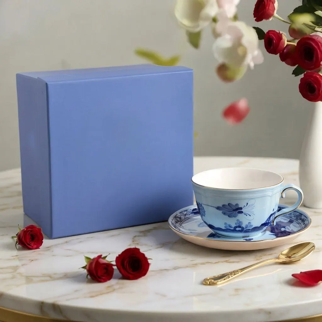 Oriental teacup and saucer set, view 4