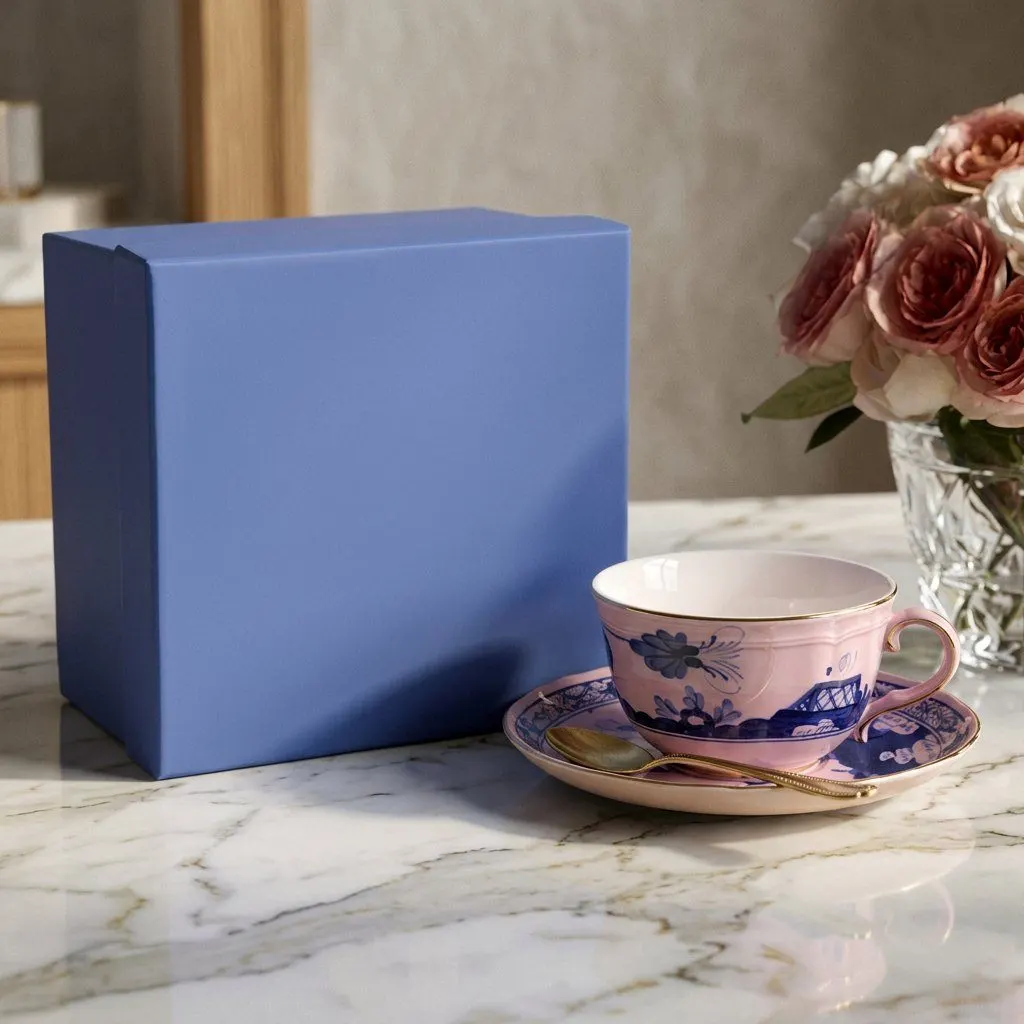 Oriental teacup and saucer set