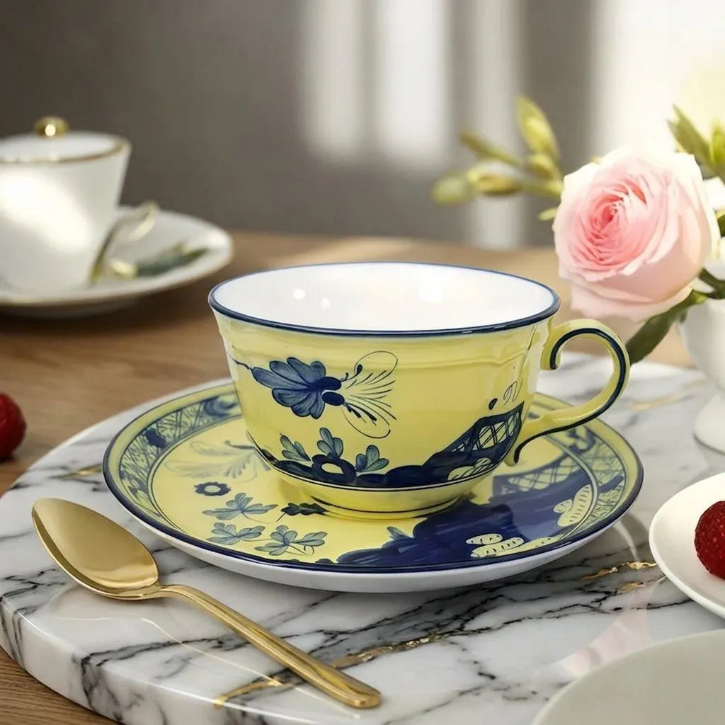 Oriental teacup and saucer set