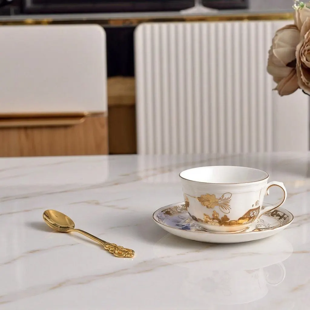 Oriental teacup and saucer set, view 3