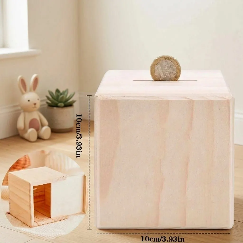 Personalised wooden money box, view 6