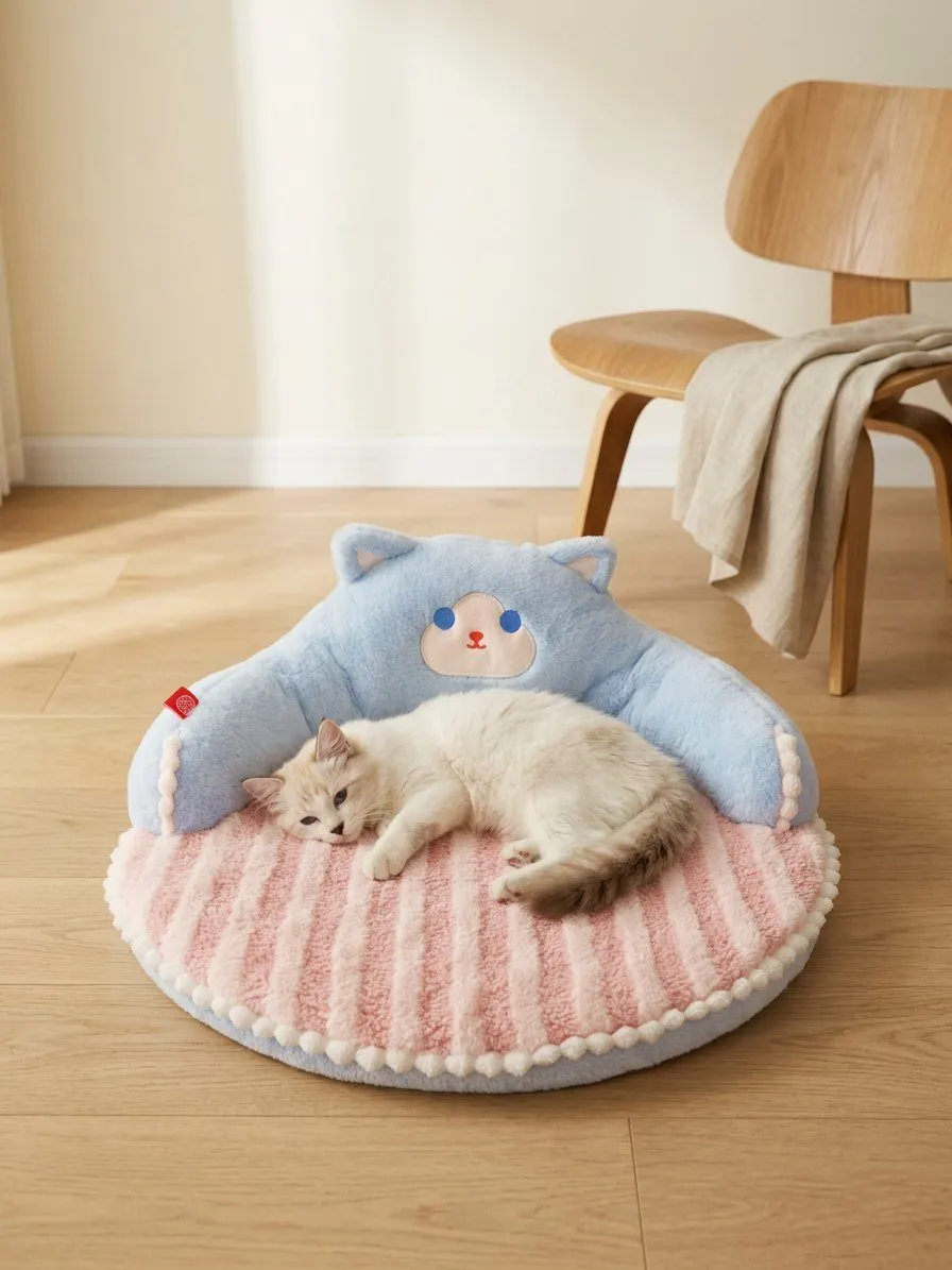 Pet bed with removable mat, view 3