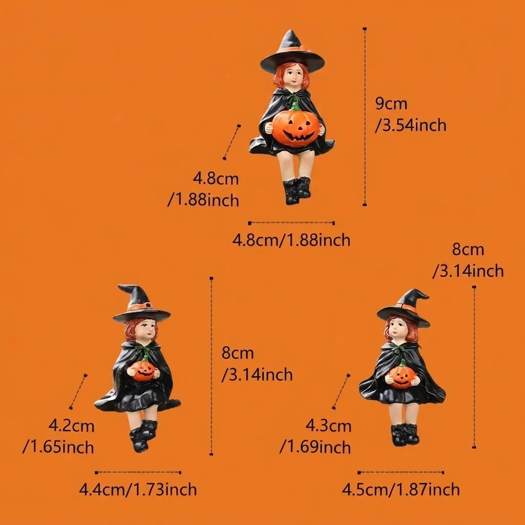 Set of three witch figurines, view 6