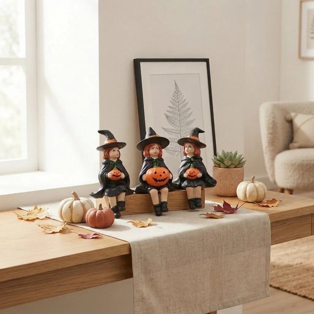 Set of three witch figurines, view 4