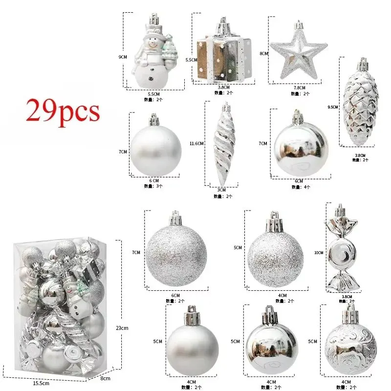 Silver Christmas baubles, view 4