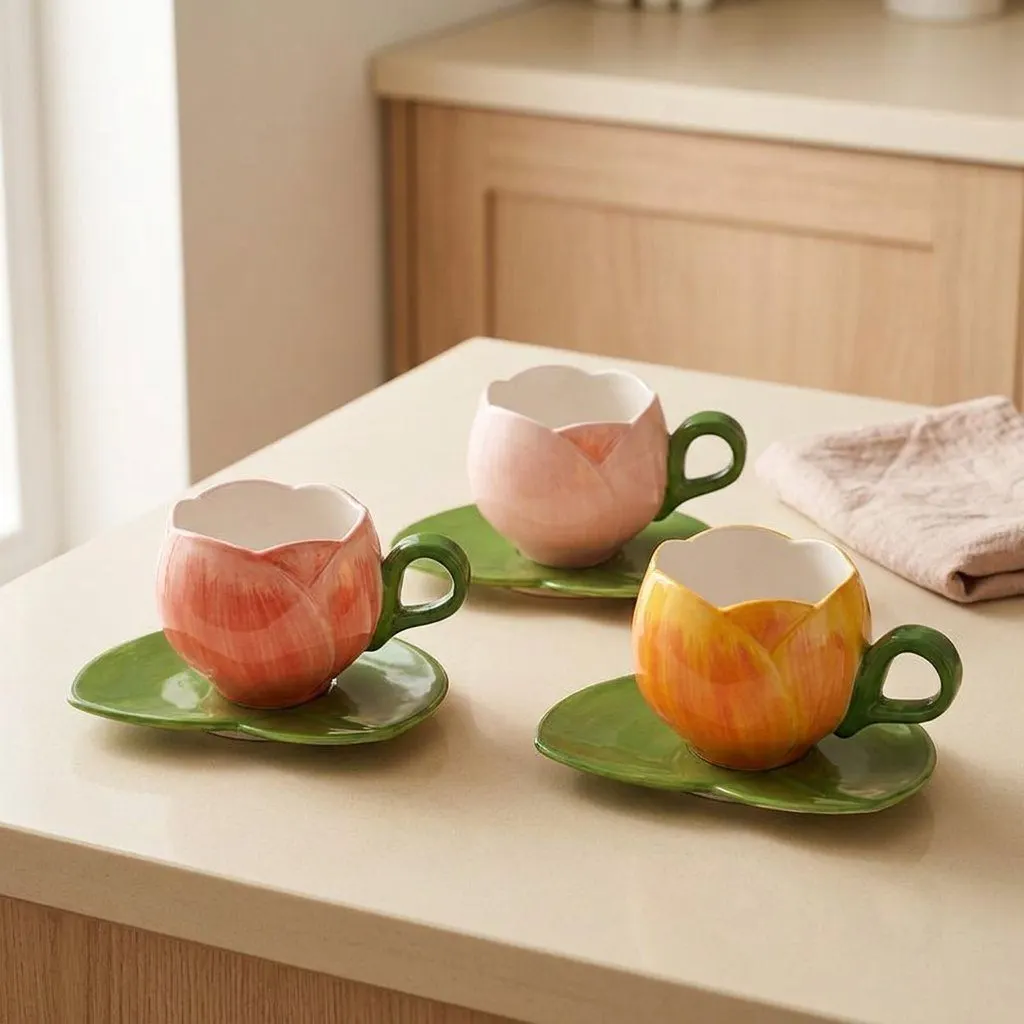 Tulip flower mug