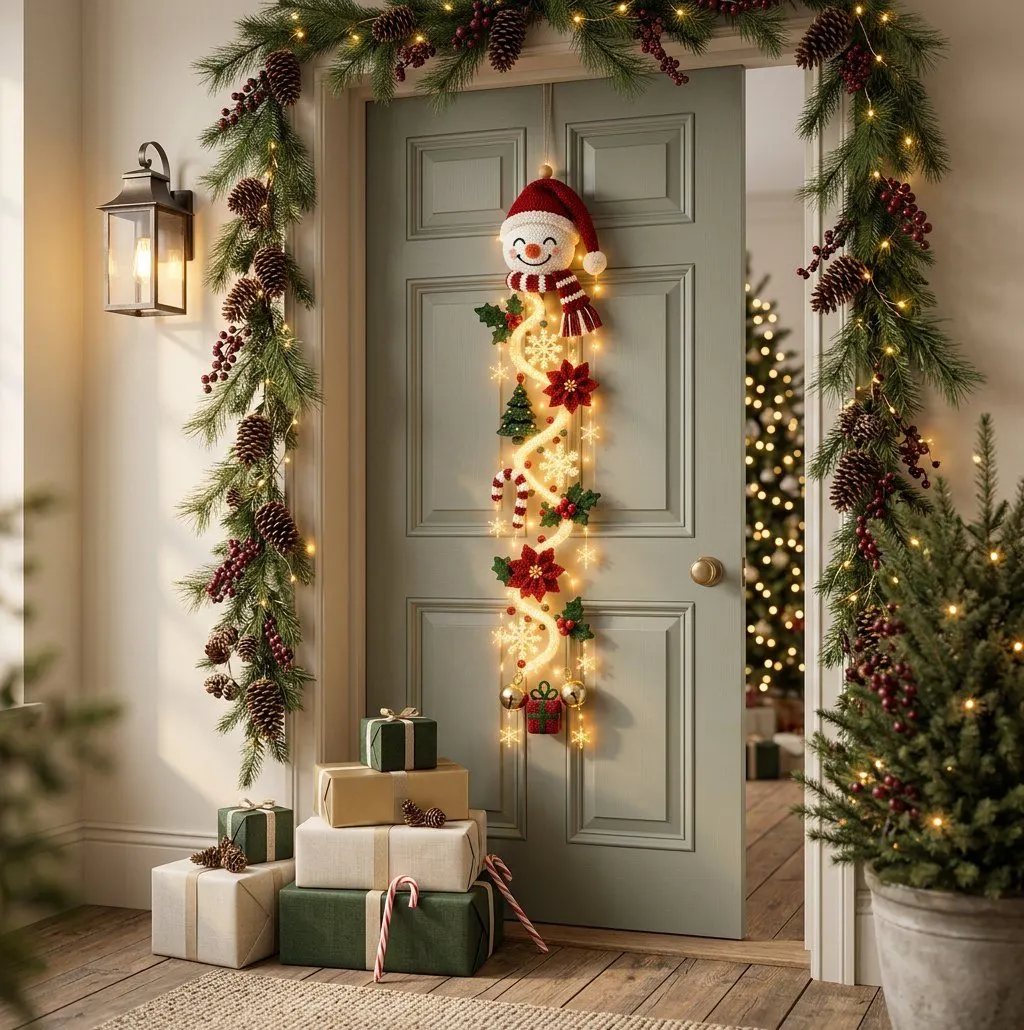 Twinkling Christmas Door Hanger
