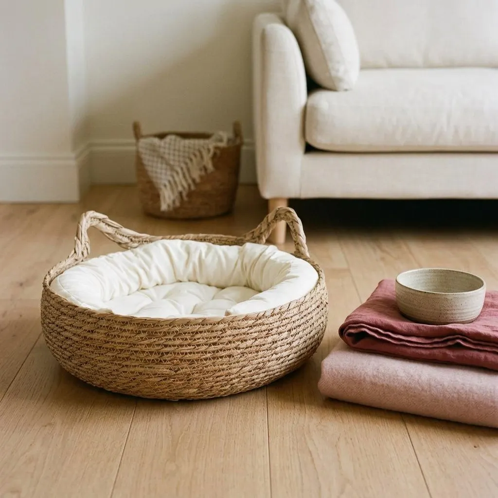 Woven pet bed, view 2